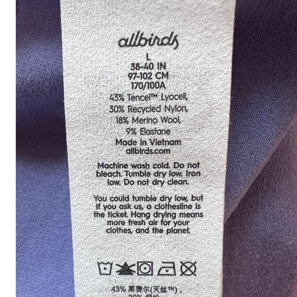 Allbirds Top Wmns Large Quarter Zip Pullover Sweatshirt Mid Layer Run Purple NEW - Picture 10 of 13